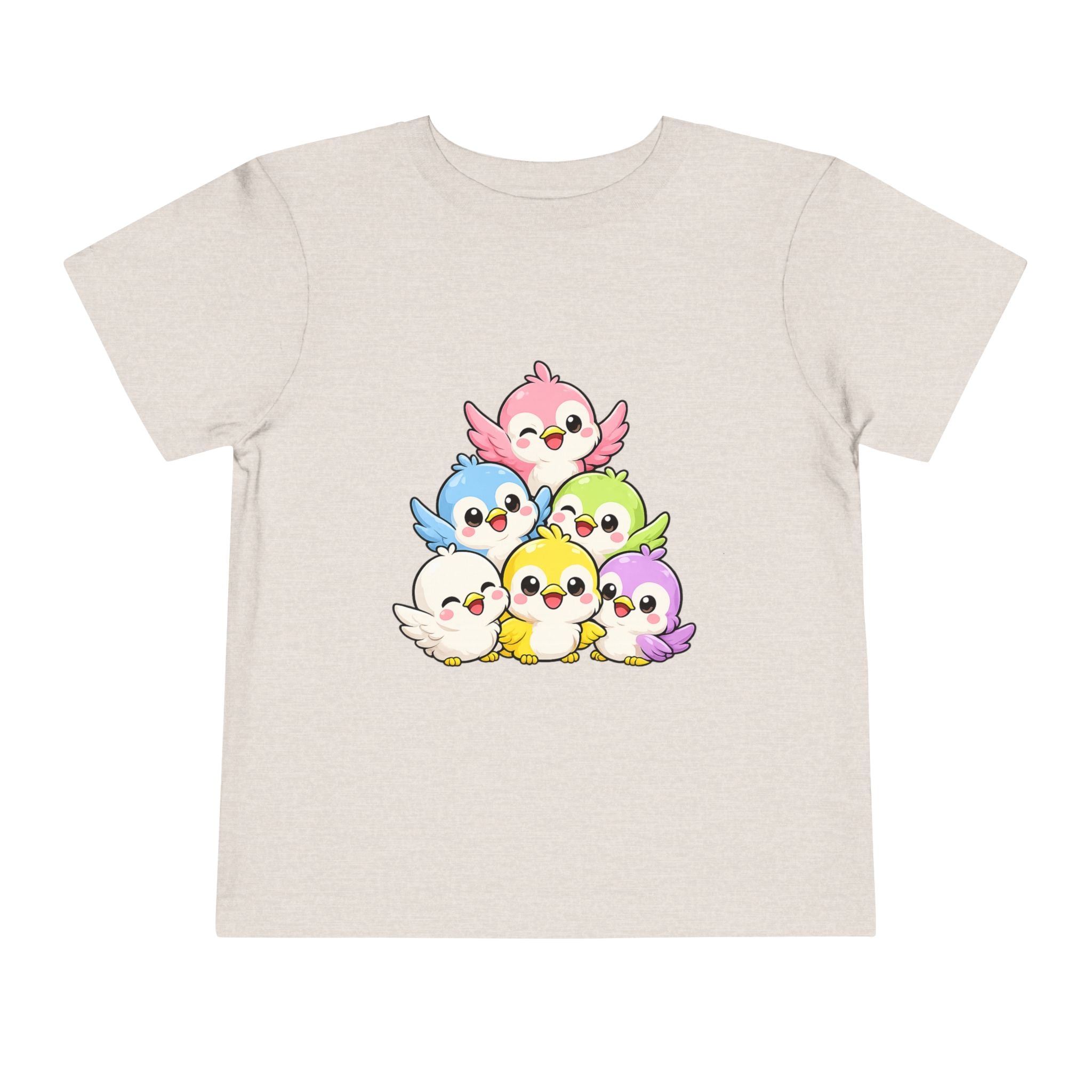 Toddler Tee — Cute Rainbow Baby Birds Graphic Shirt
