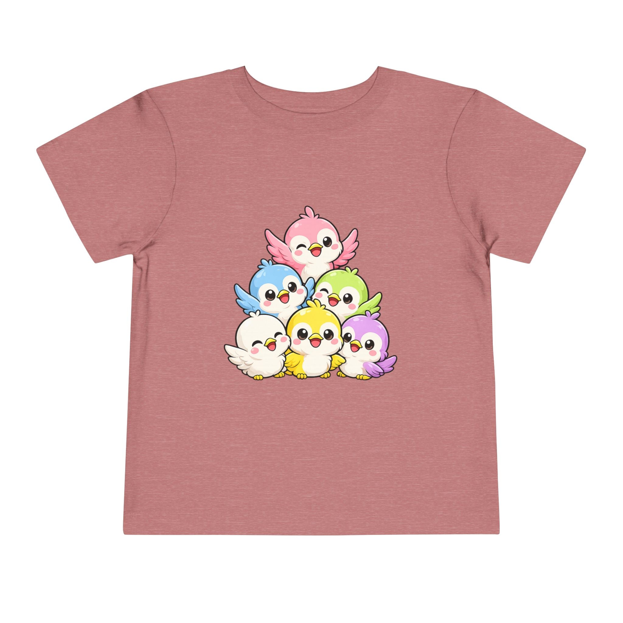 Toddler Tee — Cute Rainbow Baby Birds Graphic Shirt