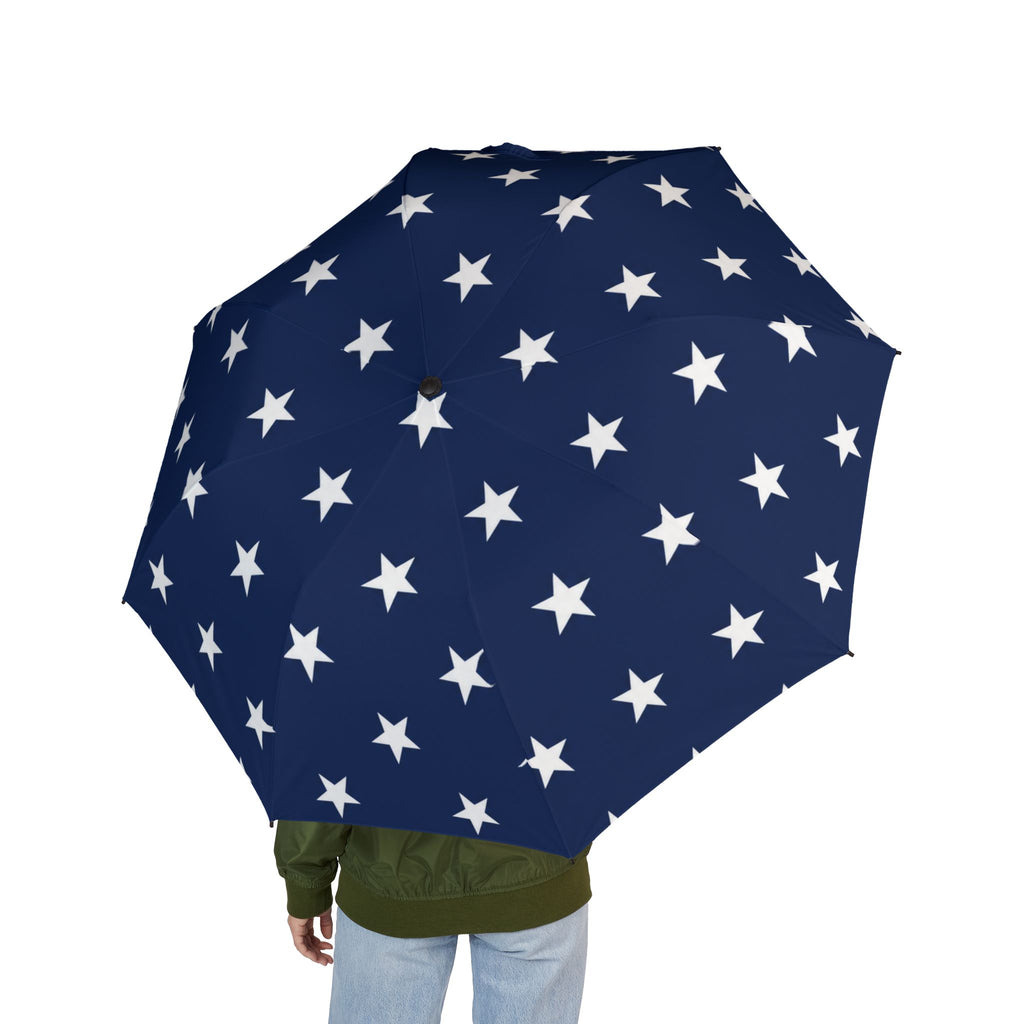 Star Print Foldable Umbrella — Compact Semi-Automatic Rain Shield