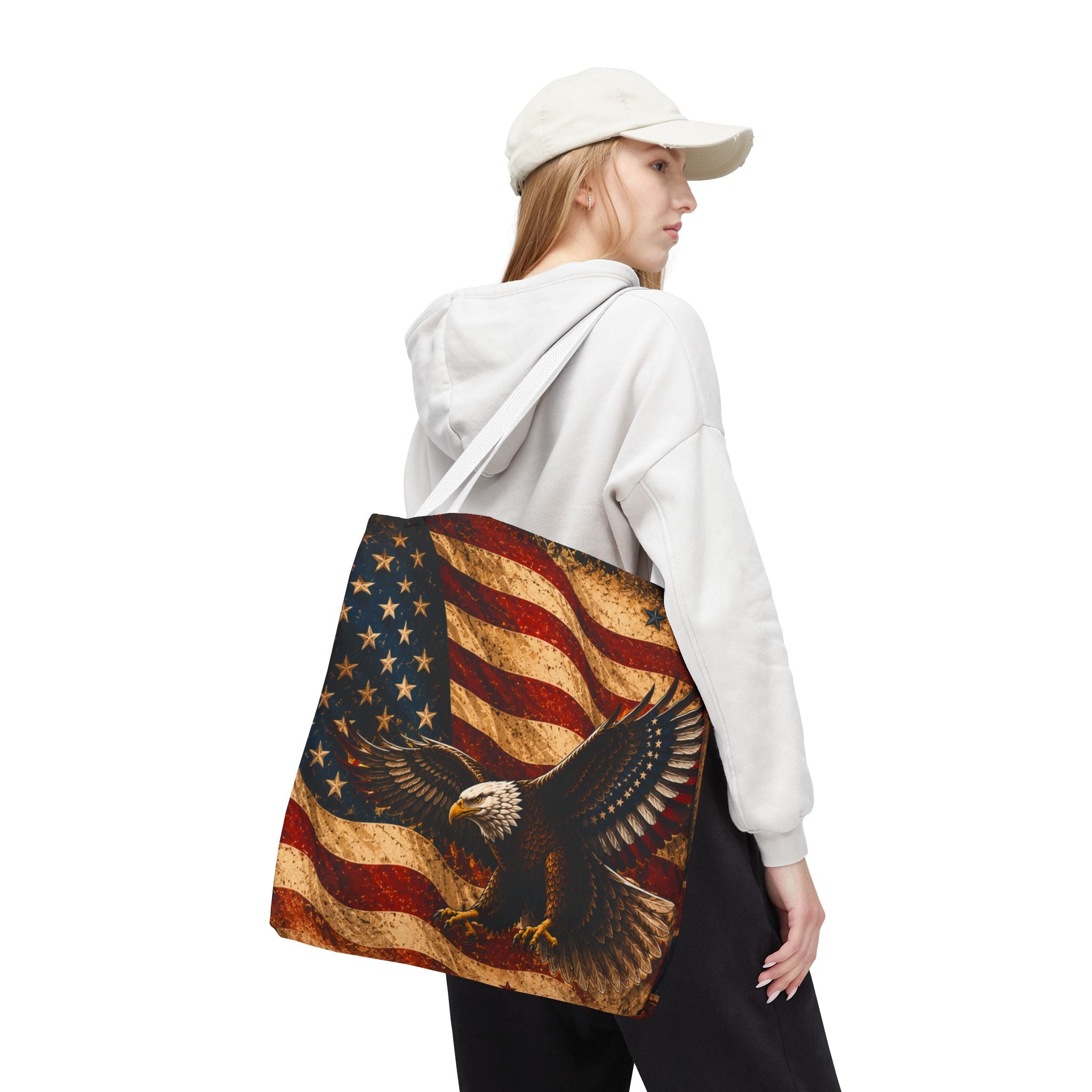 USA Flag Red Tote Bag — Vintage America Tote