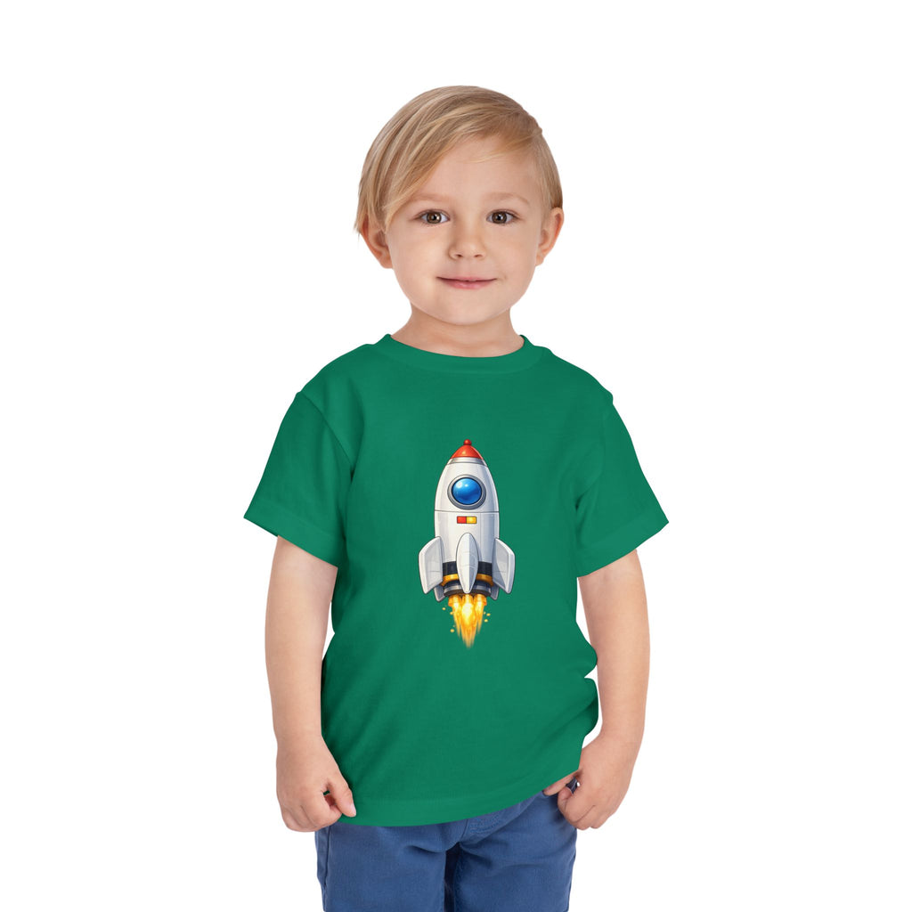 Toddler Rocket Tee — Cute Space Rocket Graphic Short Sleeve Shirt for Kids