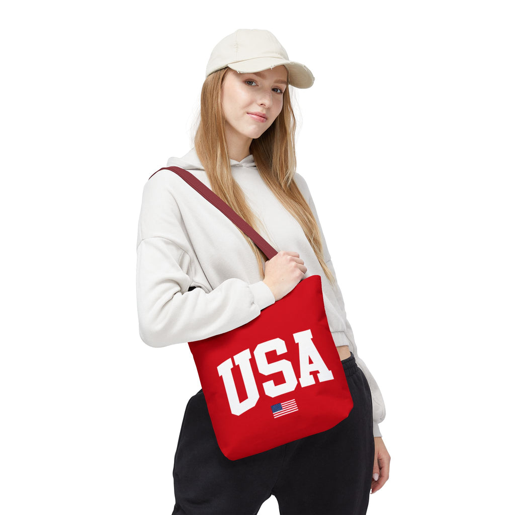 USA Flag Red Tote Bag — Patriotic American Flag
