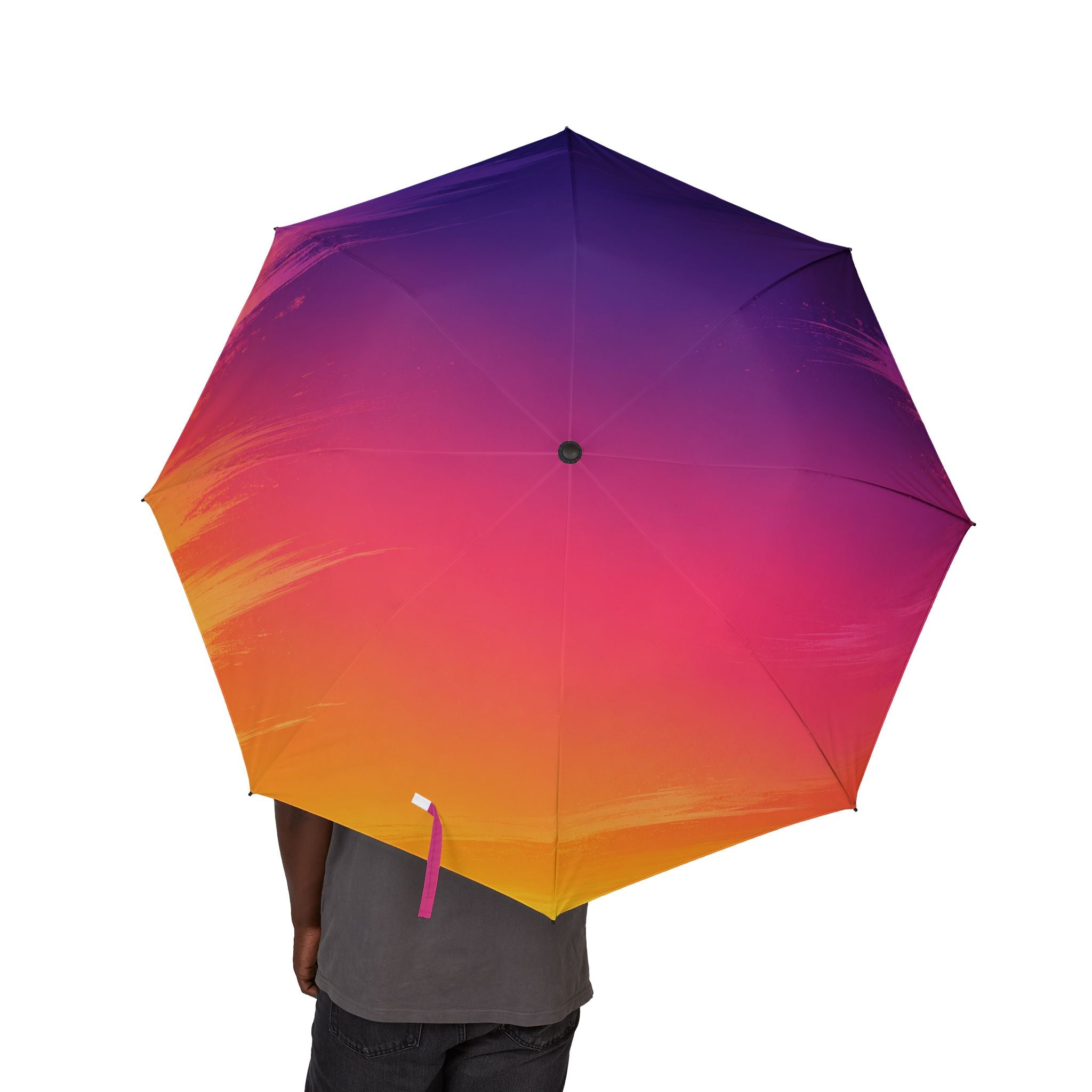 Gradient Sunset Foldable Umbrella — Semi‑Automatic Compact Rain Shield