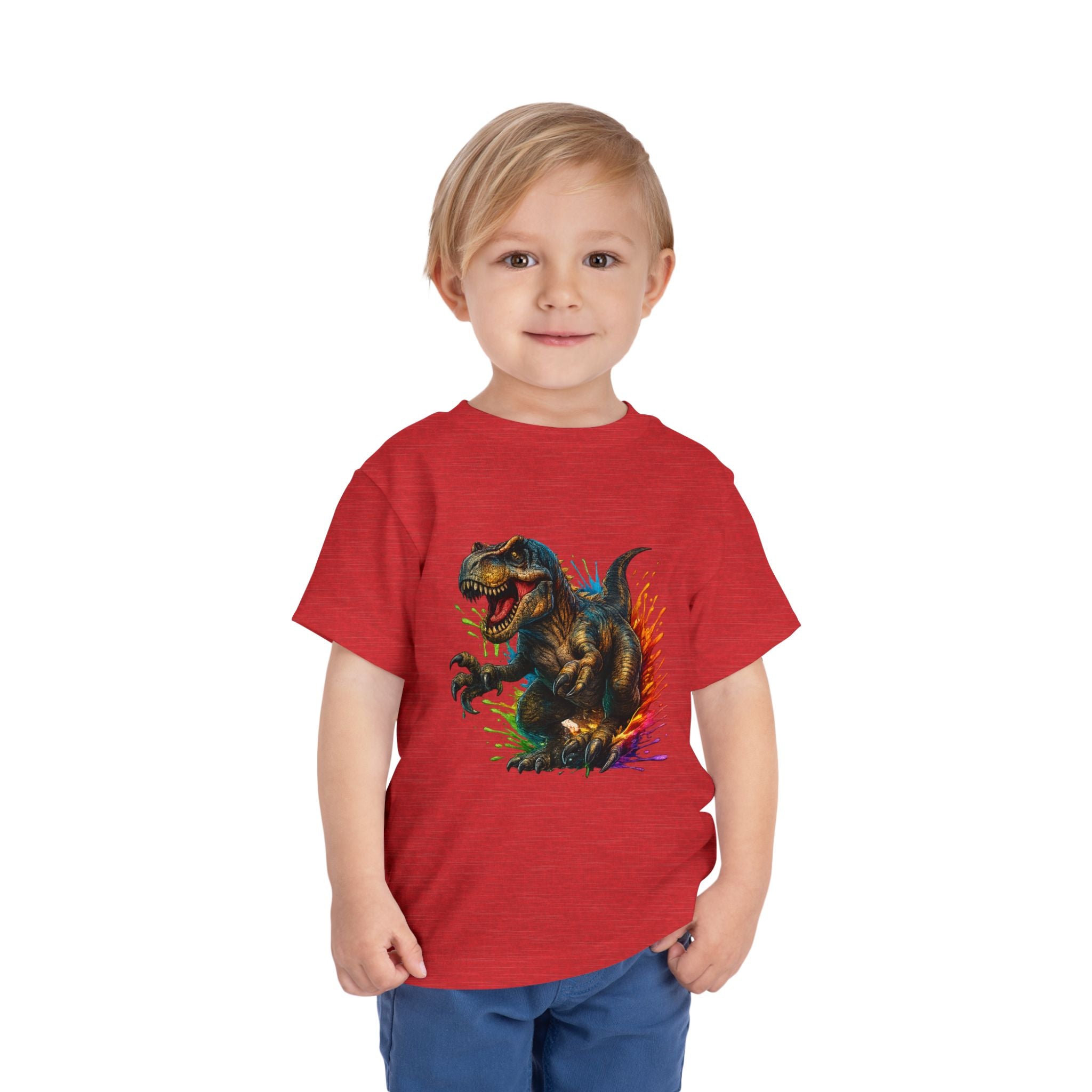 Toddler Tee — Colorful Roaring T-Rex Dino Graphic