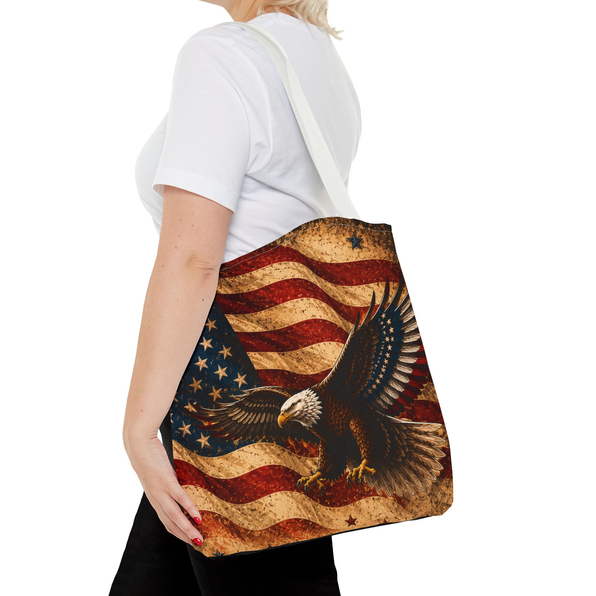 USA Flag Red Tote Bag — Vintage America Tote