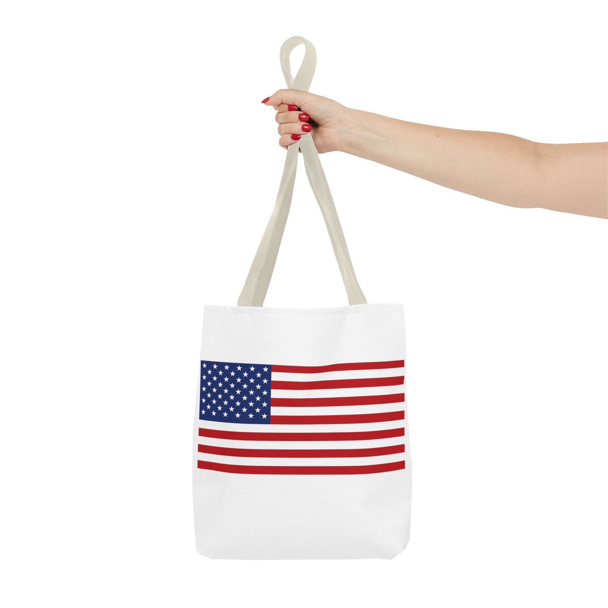 American Flag Canvas Tote | USA Patriotic Tote Bag | Reusable Grocery Bag | Beach & Travel Tote | Fourth of July Gift