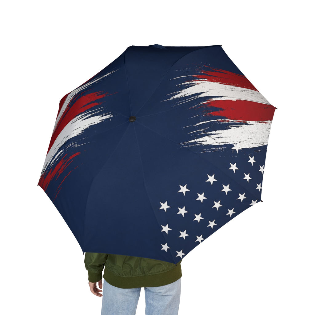 American Flag Foldable Umbrella — Patriotic Semi-Automatic Compact Umbrella