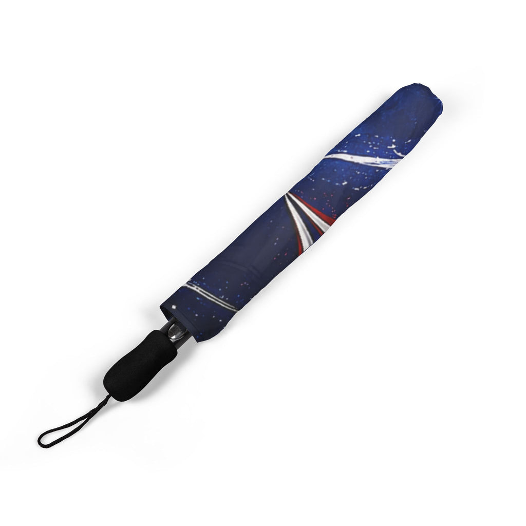 American Flag Foldable Umbrella — Patriotic Semi-Automatic Compact Umbrella