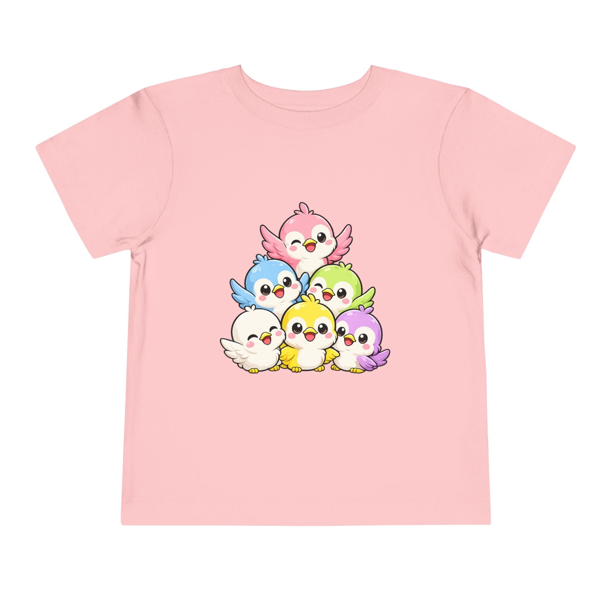 Toddler Tee — Cute Rainbow Baby Birds Graphic Shirt
