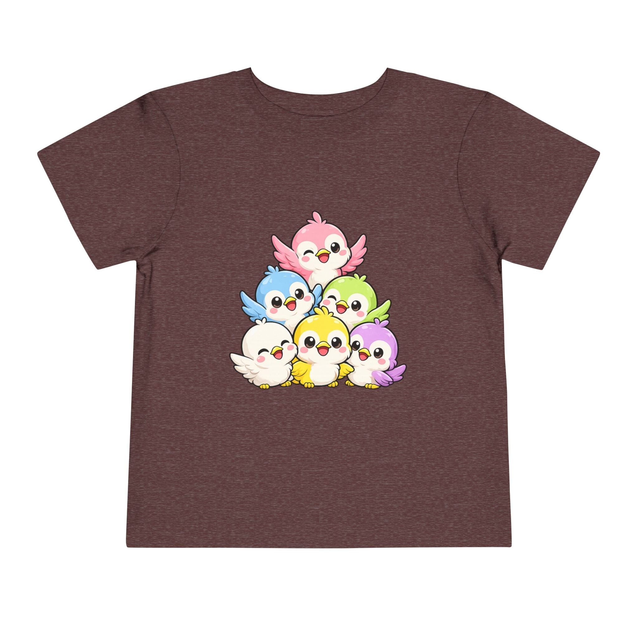 Toddler Tee — Cute Rainbow Baby Birds Graphic Shirt