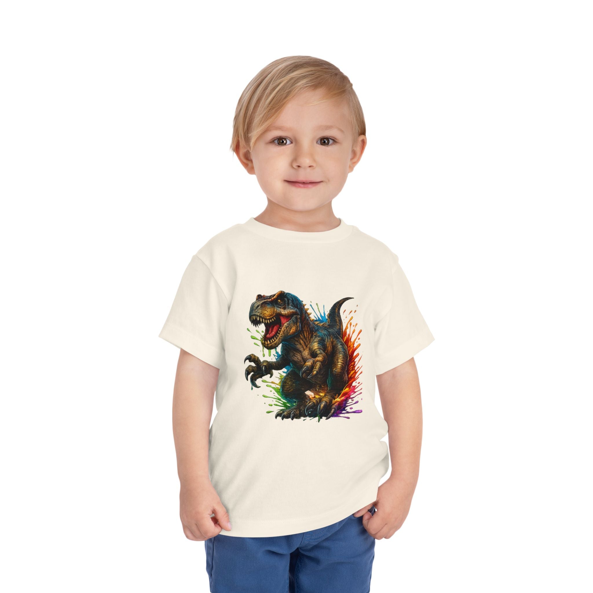 Toddler Tee — Colorful Roaring T-Rex Dino Graphic