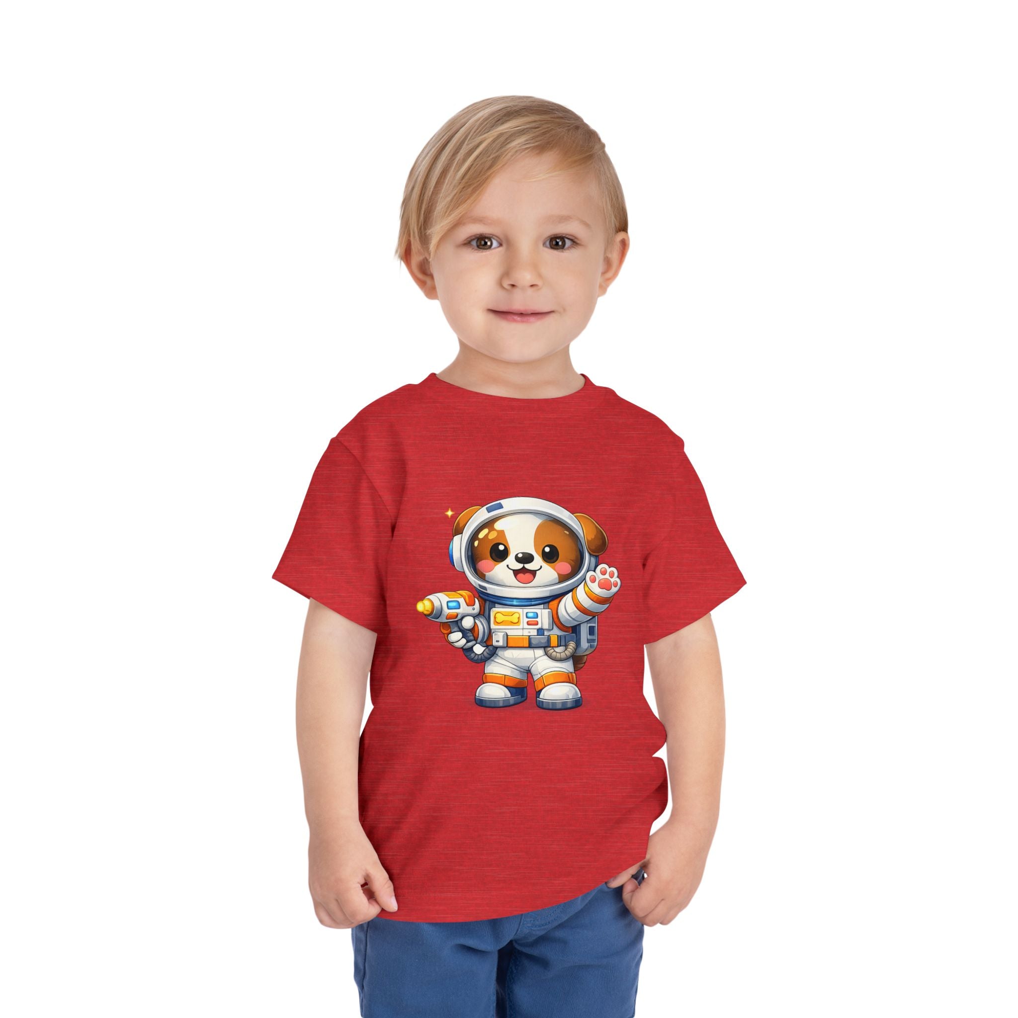 Toddler Astronaut Puppy Tee — Cute Space Dog Short Sleeve Shirt