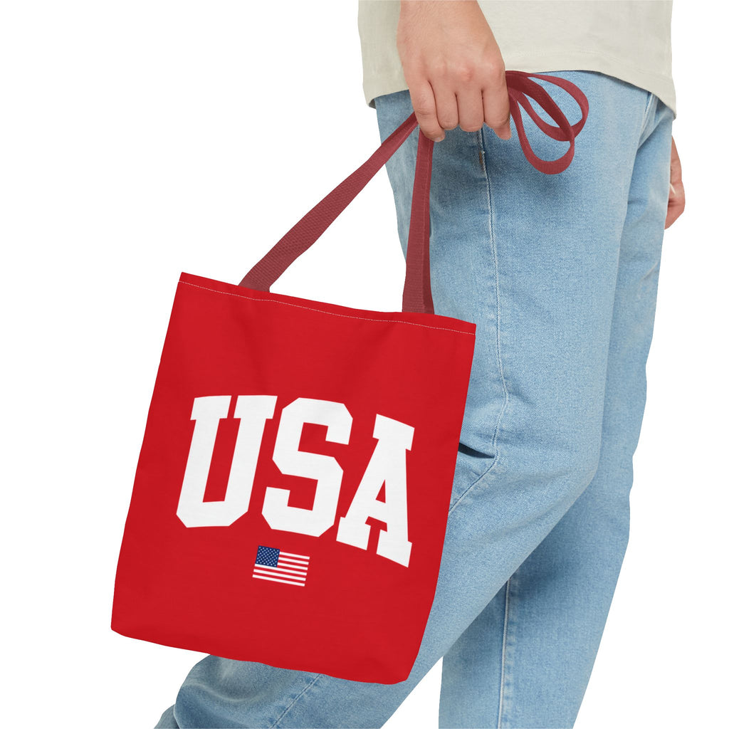 USA Flag Red Tote Bag — Patriotic American Flag