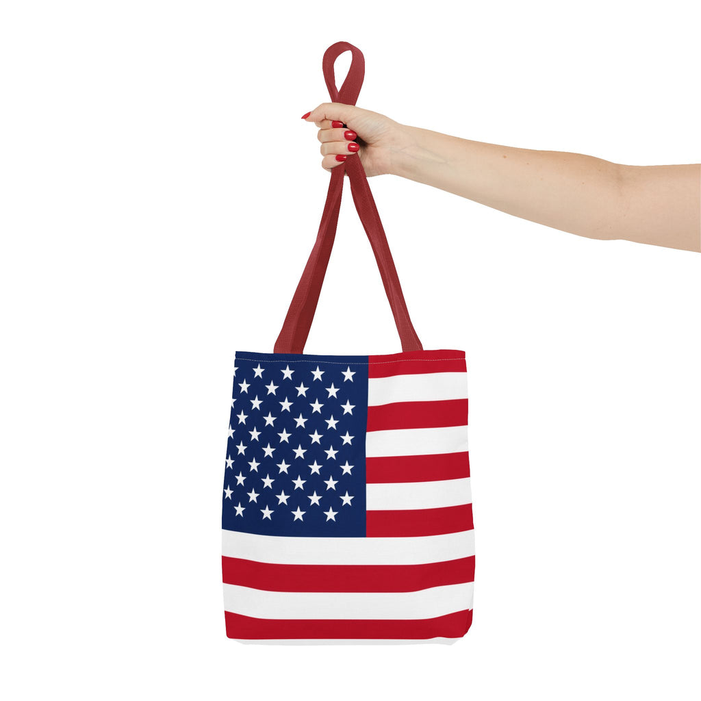 American Flag Tote Bag — Patriotic Stars & Stripes All-Over Print