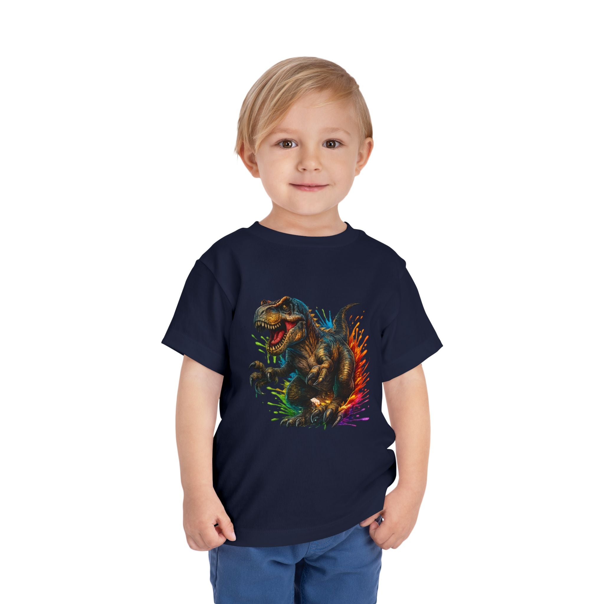 Toddler Tee — Colorful Roaring T-Rex Dino Graphic