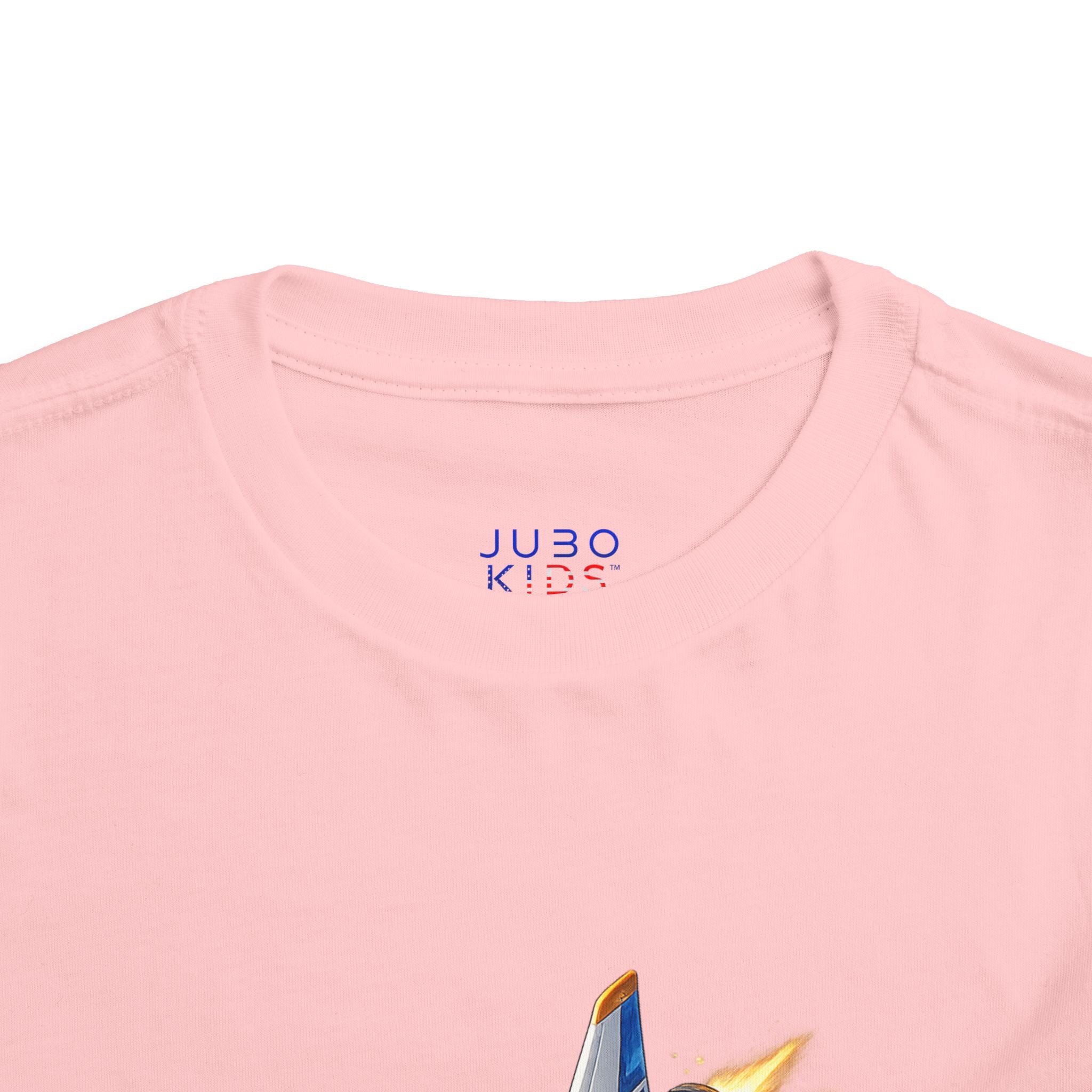Toddler Tee — Blue & Yellow Spaceship Rocket Graphic