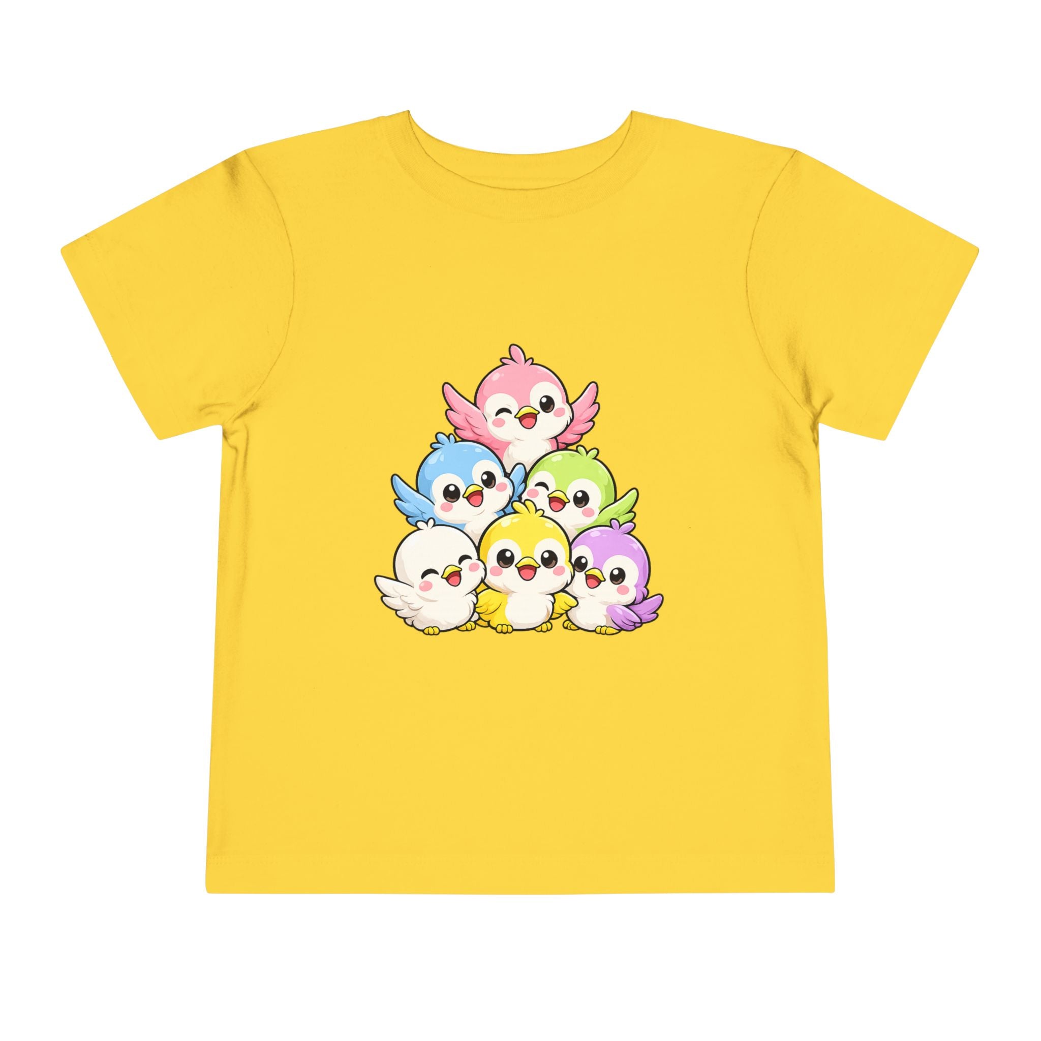 Toddler Tee — Cute Rainbow Baby Birds Graphic Shirt