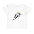 Toddler Tee — Blue & Yellow Spaceship Rocket Graphic