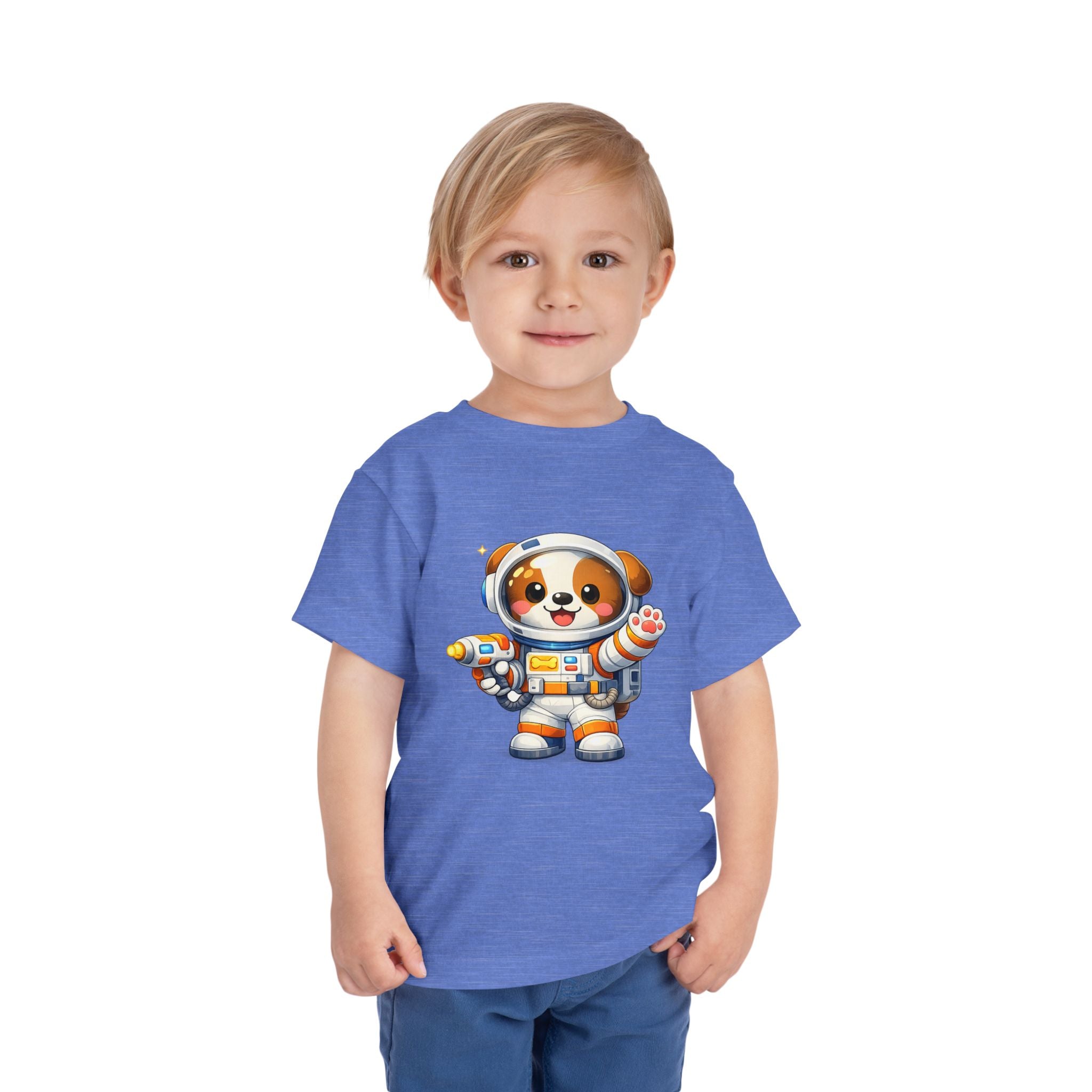 Toddler Astronaut Puppy Tee — Cute Space Dog Short Sleeve Shirt