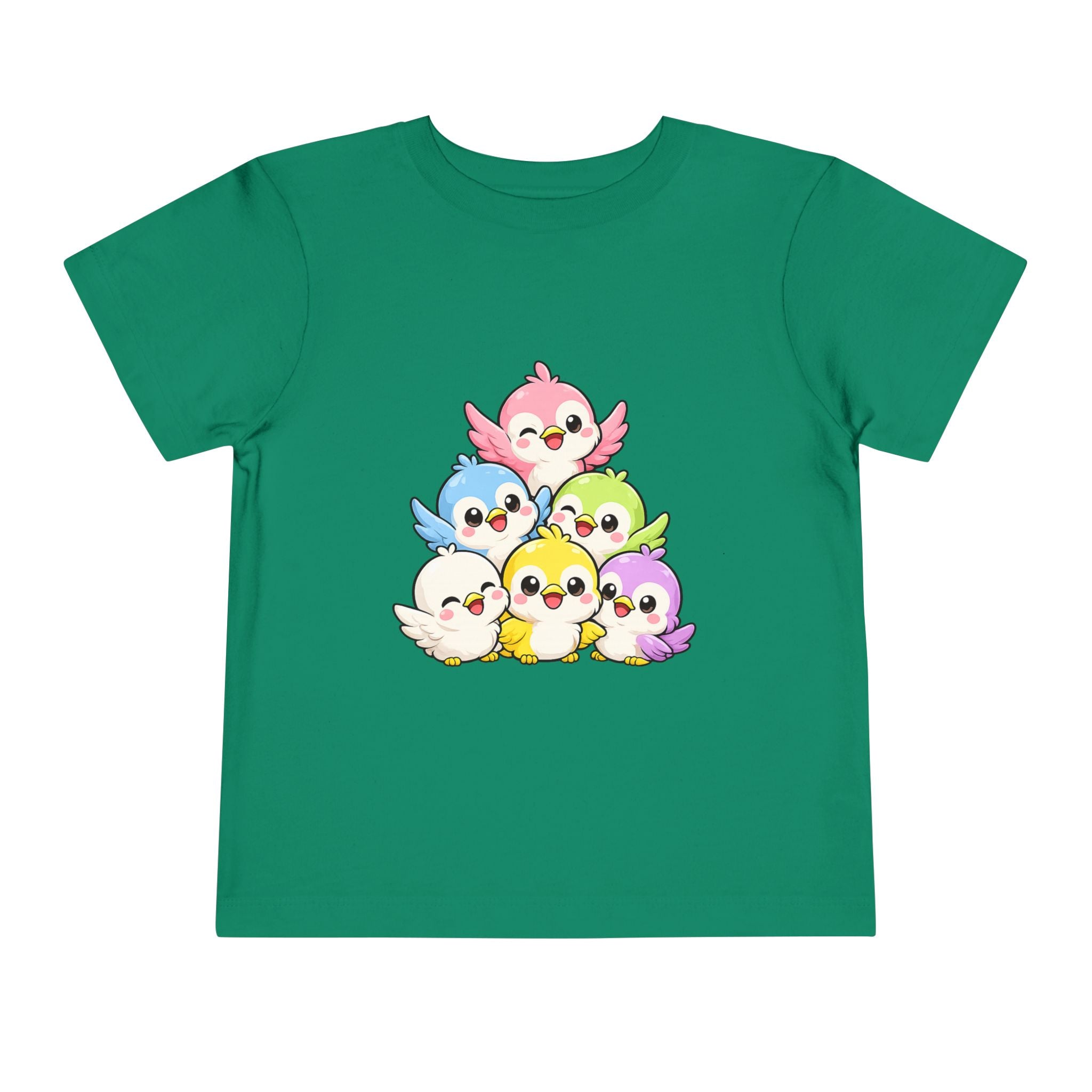 Toddler Tee — Cute Rainbow Baby Birds Graphic Shirt