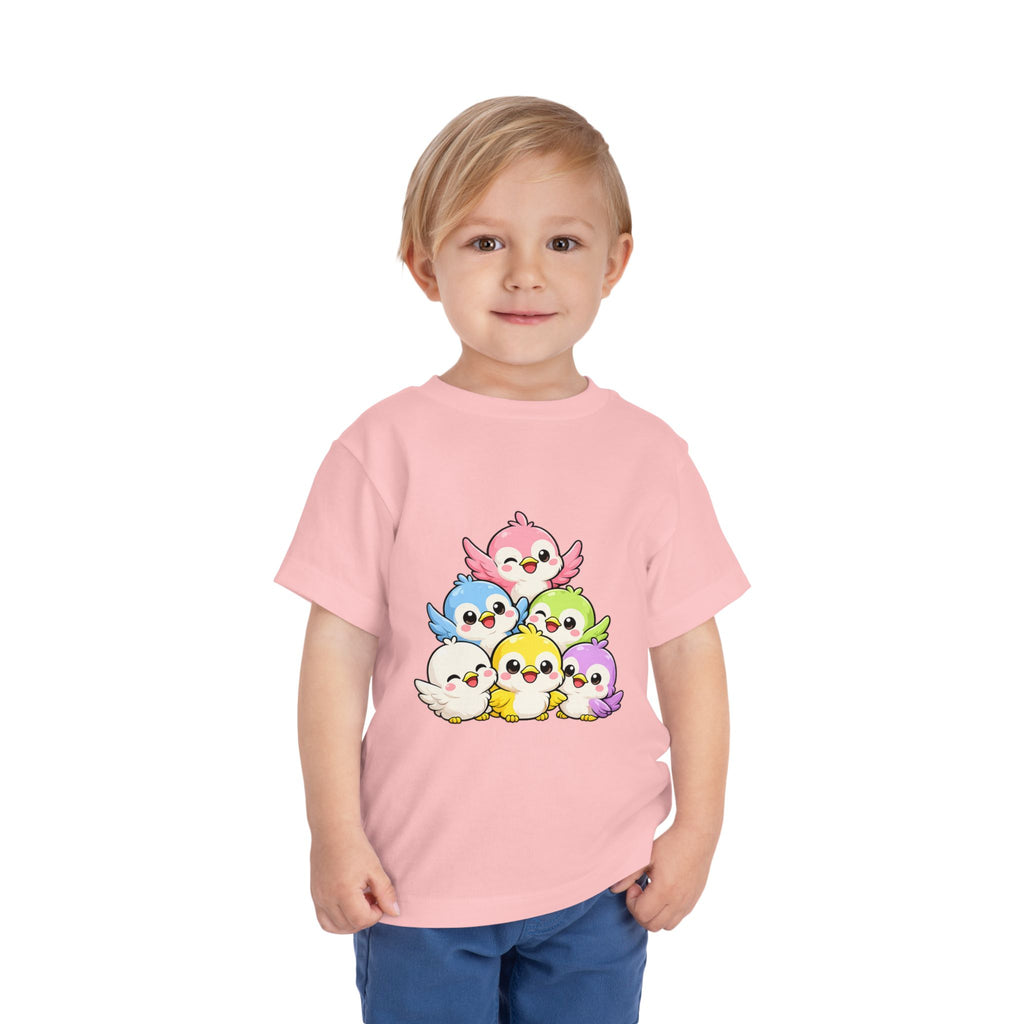 Toddler Tee — Cute Rainbow Baby Birds Graphic Shirt