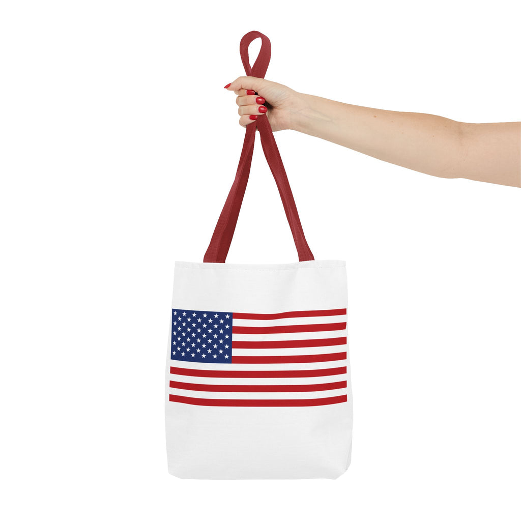 American Flag Canvas Tote | USA Patriotic Tote Bag | Reusable Grocery Bag | Beach & Travel Tote | Fourth of July Gift