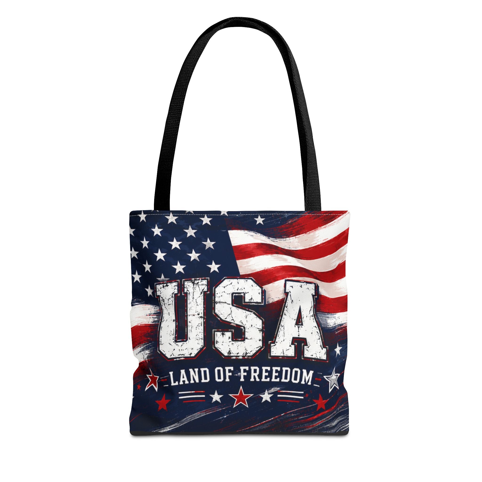 Land of the Free Canvas Tote Bag | Patriotic USA Tote | American Flag Gift