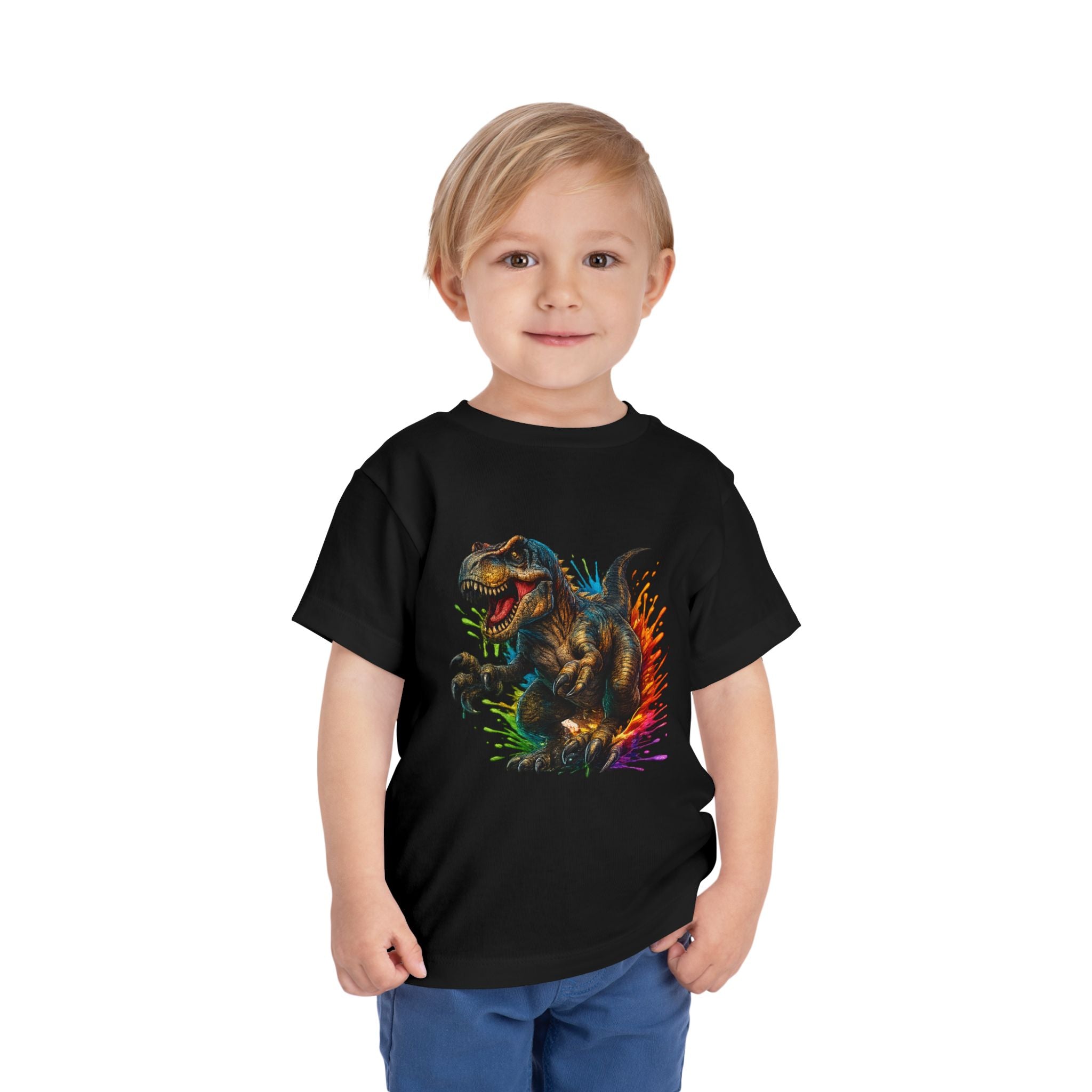 Toddler Tee — Colorful Roaring T-Rex Dino Graphic