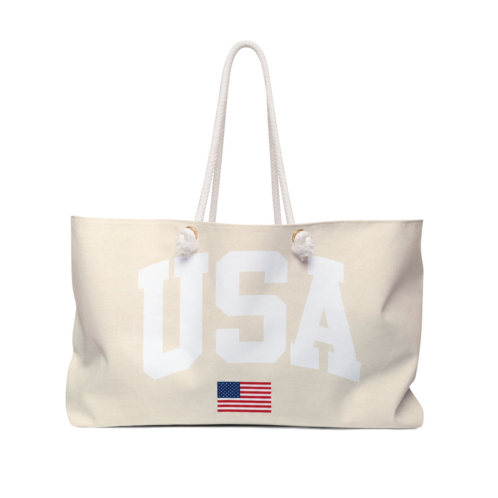 USA Varsity Tote - Sand Beige
