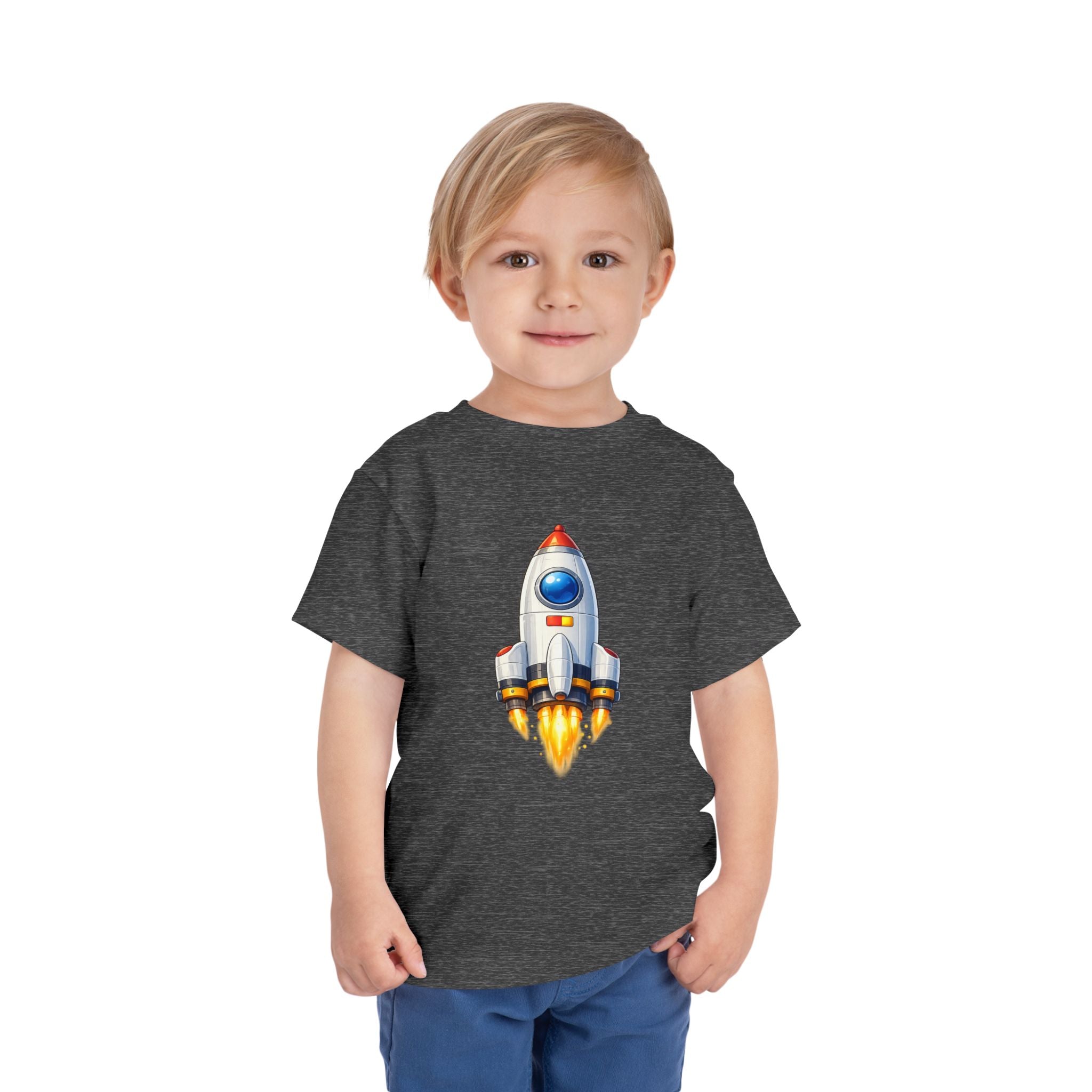Toddler Rocket Tee - Cute Space Rocket Graphic Shirt for Kids