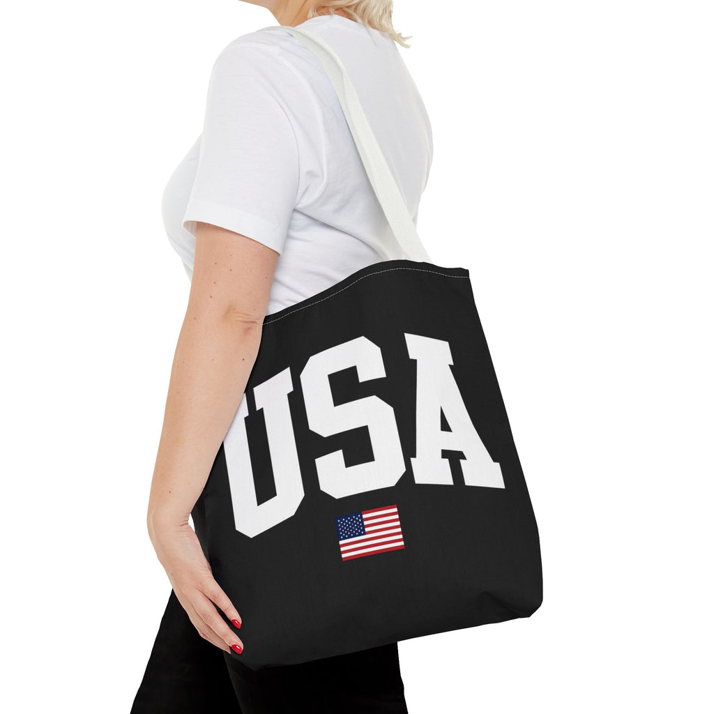 Classic USA Canvas Tote Bag | Minimal American Tote | Reusable Cotton Shopping Bag | Patriotic Gift | Everyday Beach Tote