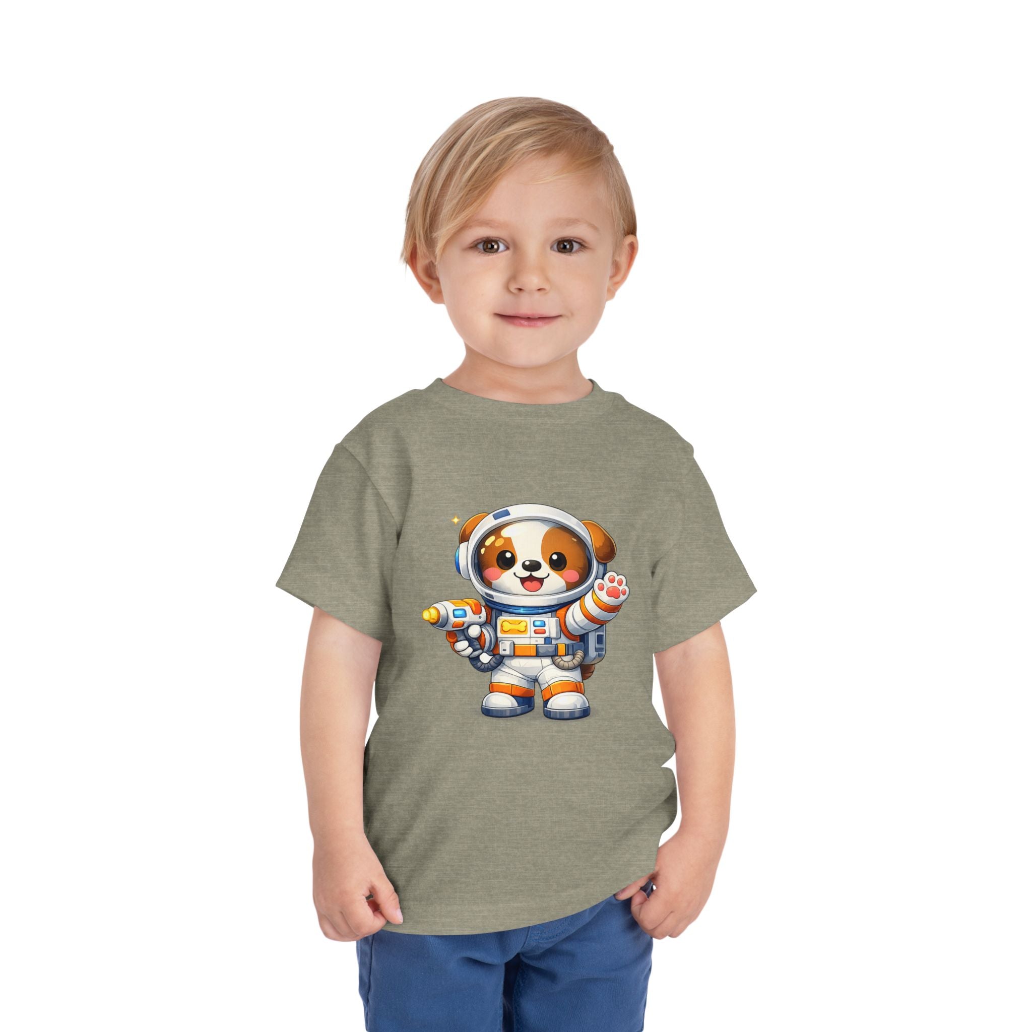 Toddler Astronaut Puppy Tee — Cute Space Dog Short Sleeve Shirt