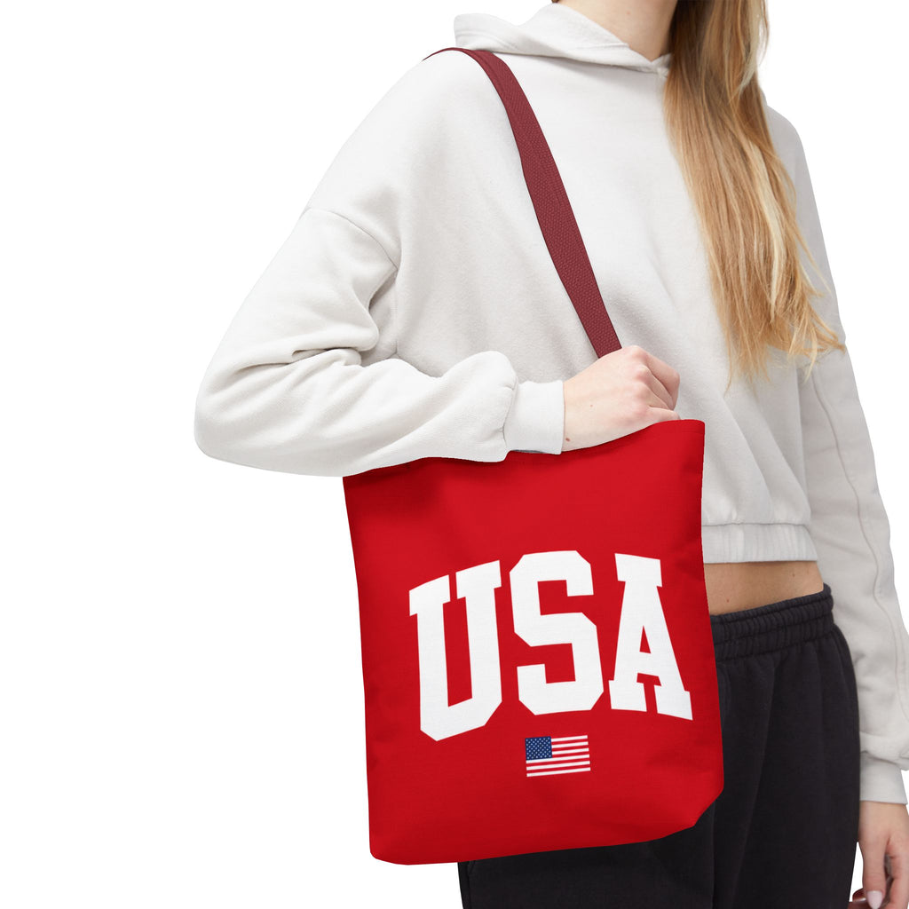 USA Flag Red Tote Bag — Patriotic American Flag