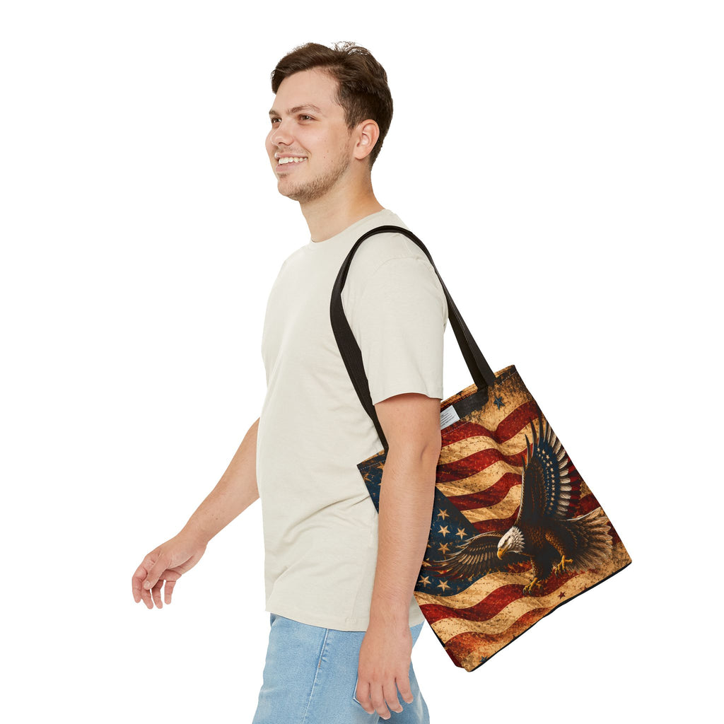USA Flag Red Tote Bag — Vintage America Tote