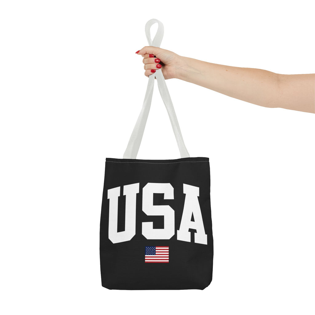 Classic USA Canvas Tote Bag | Minimal American Tote | Reusable Cotton Shopping Bag | Patriotic Gift | Everyday Beach Tote
