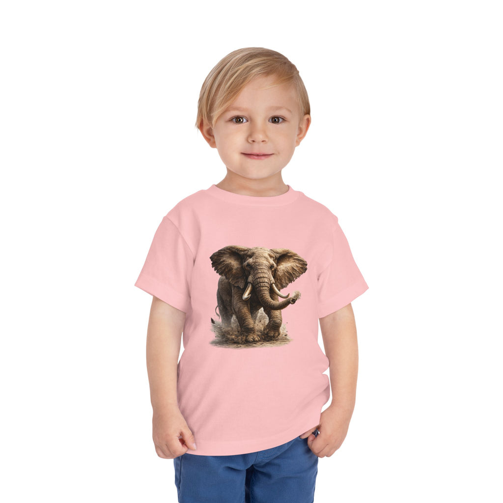 Toddler Elephant Tee - Realistic Baby Elephant Graphic Shirt for Kids