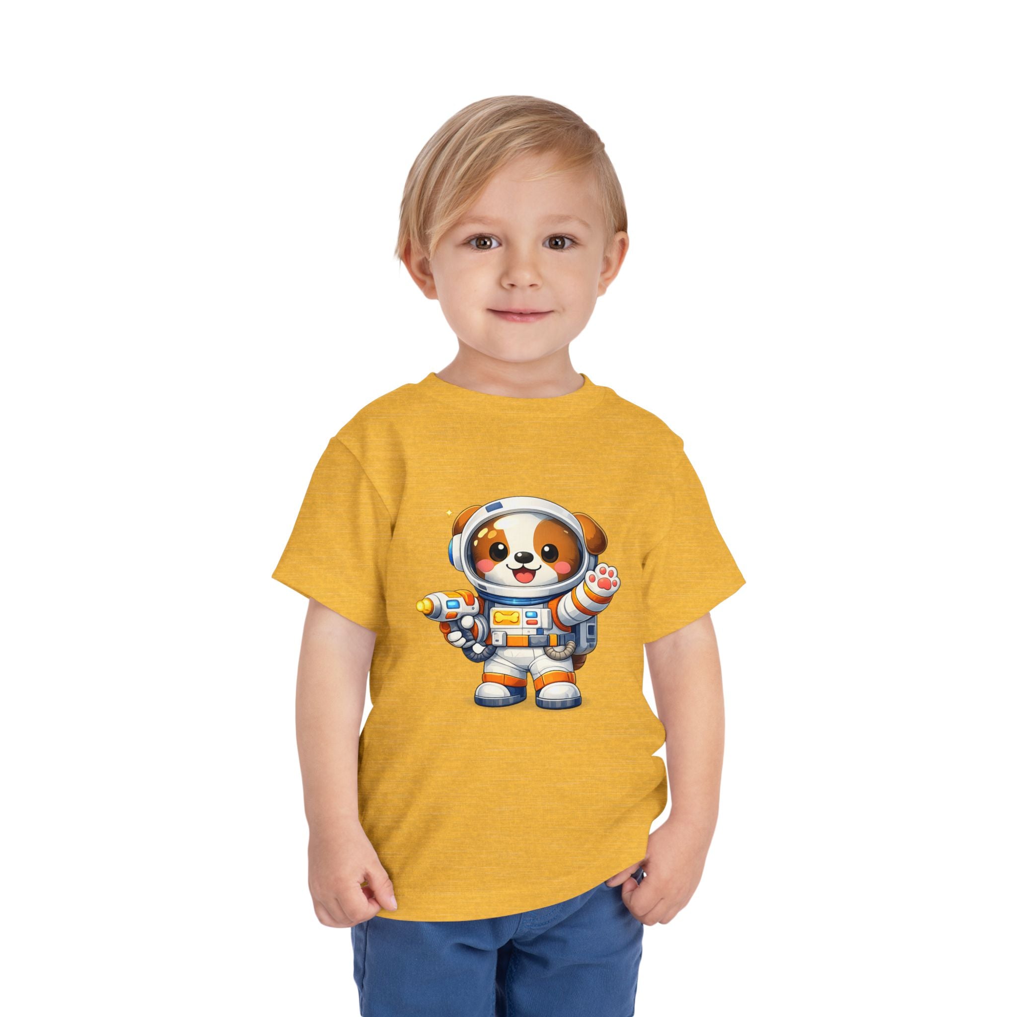 Toddler Astronaut Puppy Tee — Cute Space Dog Short Sleeve Shirt
