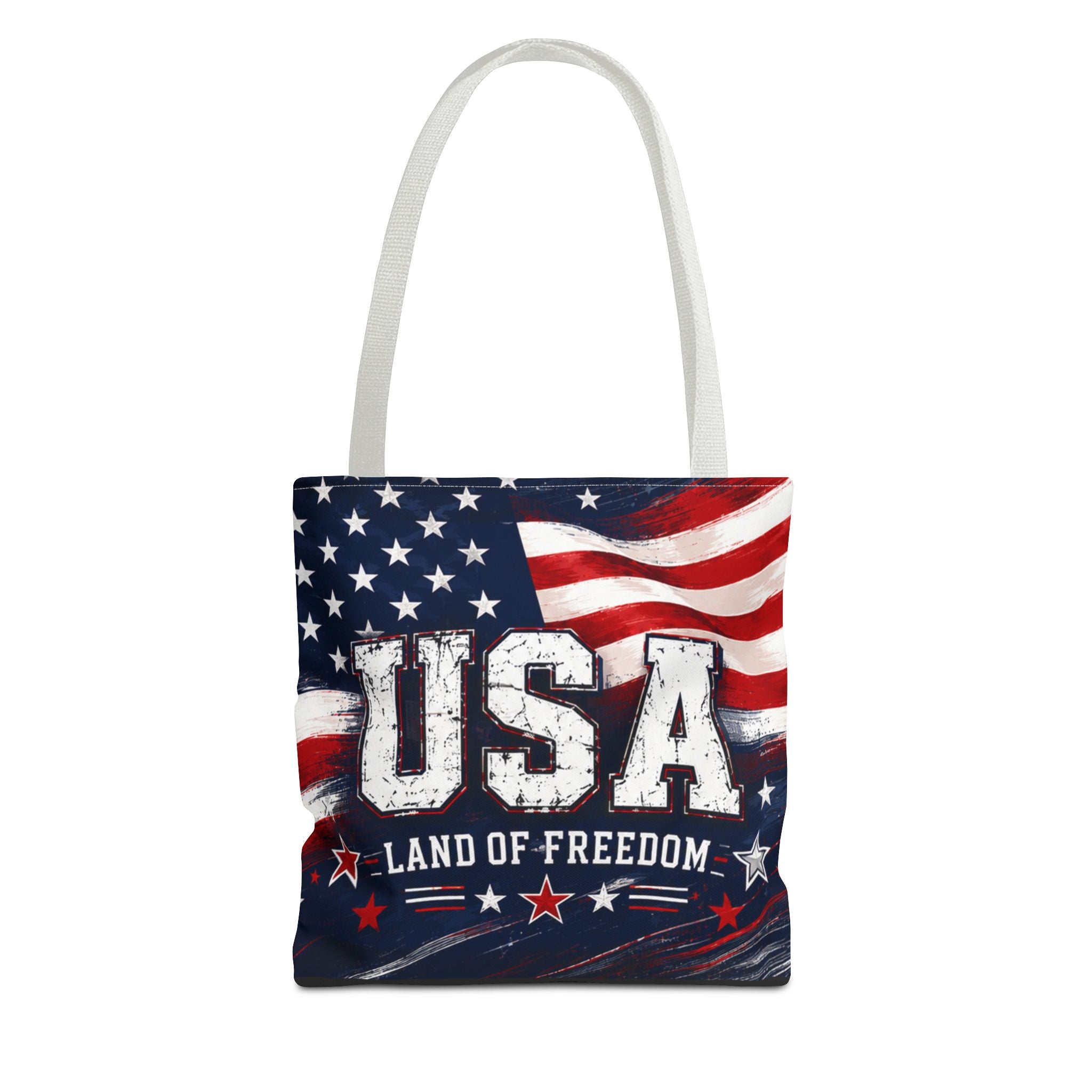 Land of the Free Canvas Tote Bag | Patriotic USA Tote | American Flag Gift