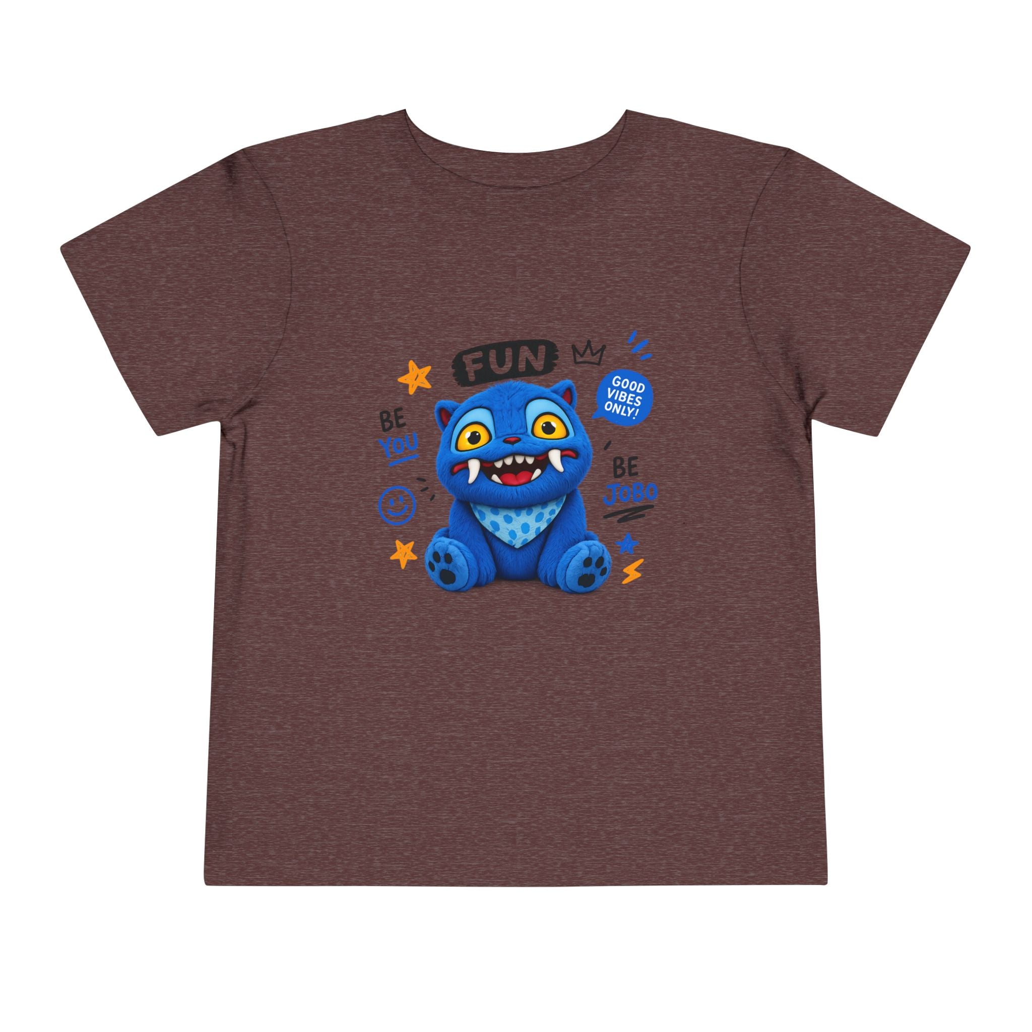 Fun Blue Monster Toddler Tee — "Be You Be Jobo" Graphic Shirt