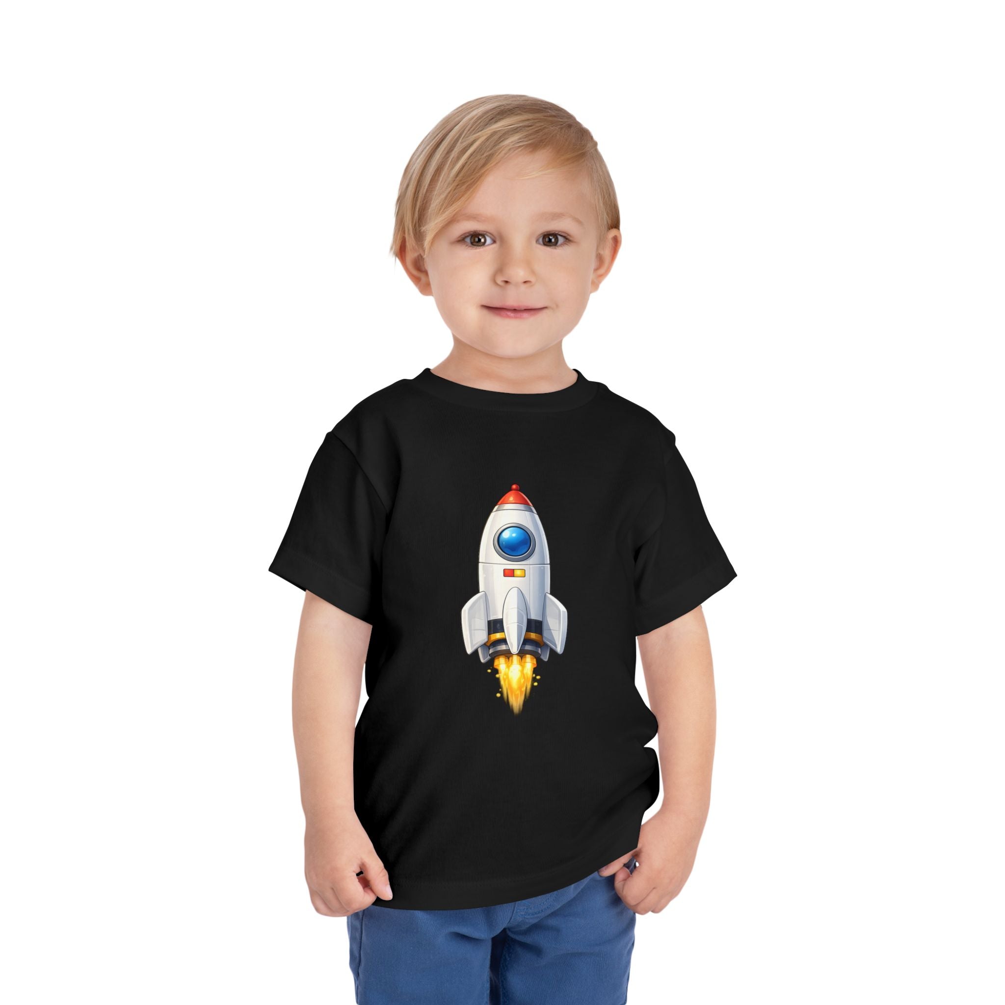 Toddler Rocket Tee — Cute Space Rocket Graphic Short Sleeve Shirt for Kids