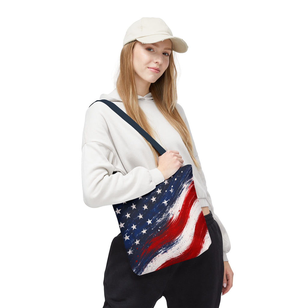 American Flag Tote Bag — Patriotic Stars & Stripes All-Over Print Tote