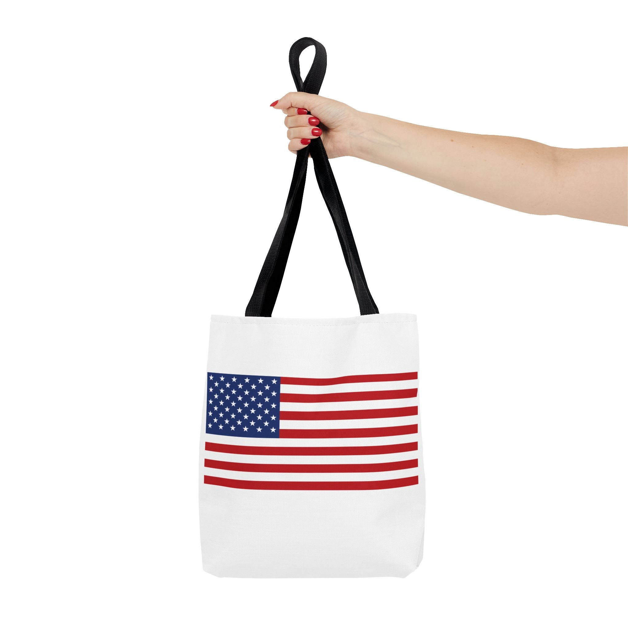 American Flag Canvas Tote | USA Patriotic Tote Bag | Reusable Grocery Bag | Beach & Travel Tote | Fourth of July Gift