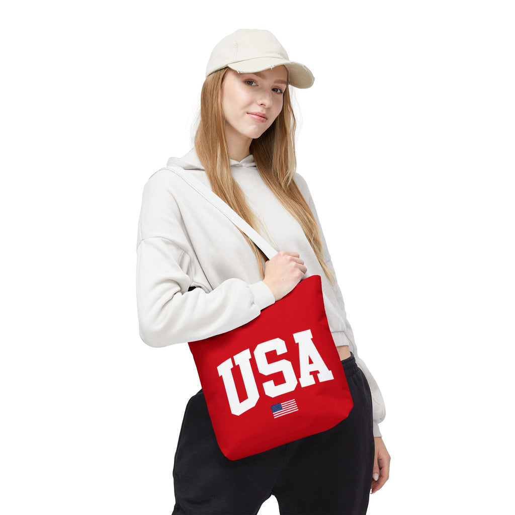USA Flag Red Tote Bag — Patriotic American Flag
