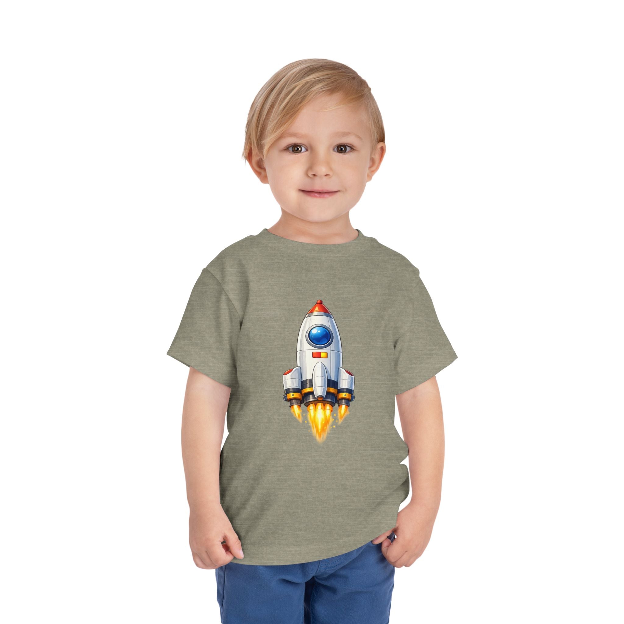 Toddler Rocket Tee - Cute Space Rocket Graphic Shirt for Kids
