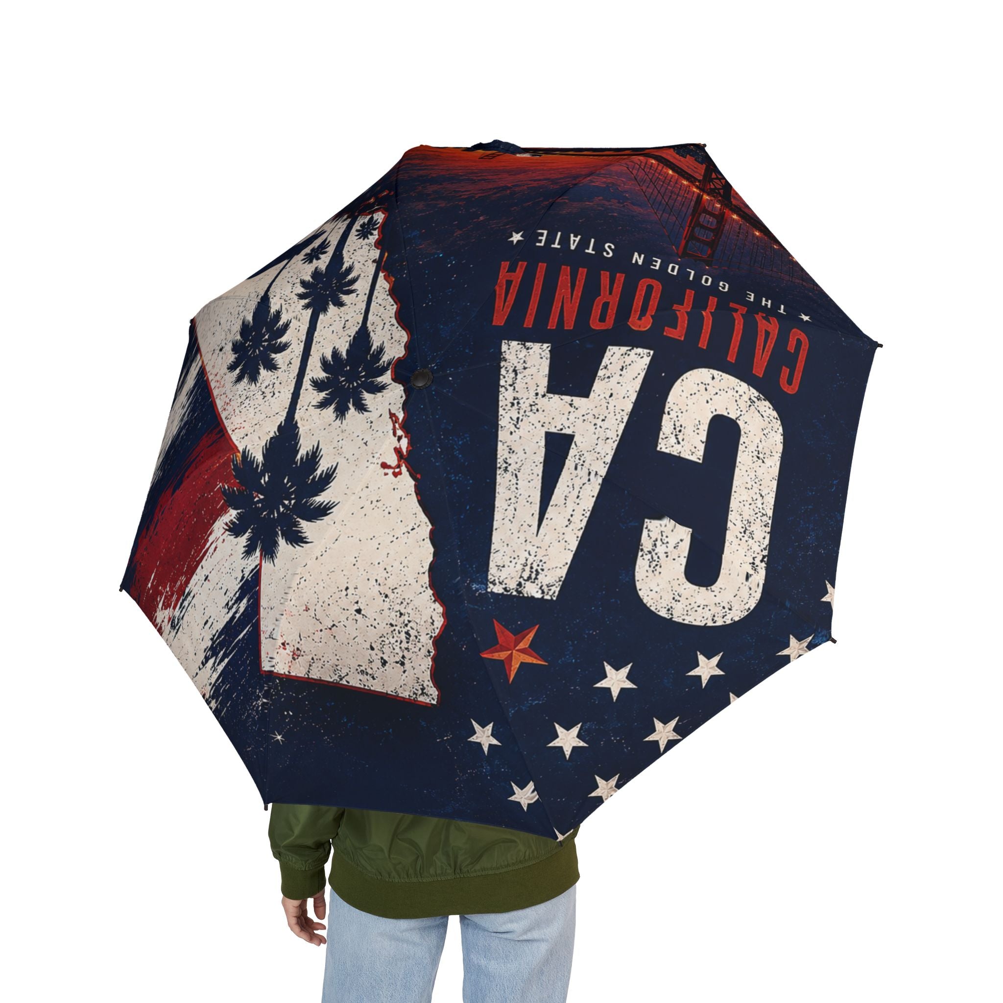 Patriotic Vintage Graphic Umbrella –California
