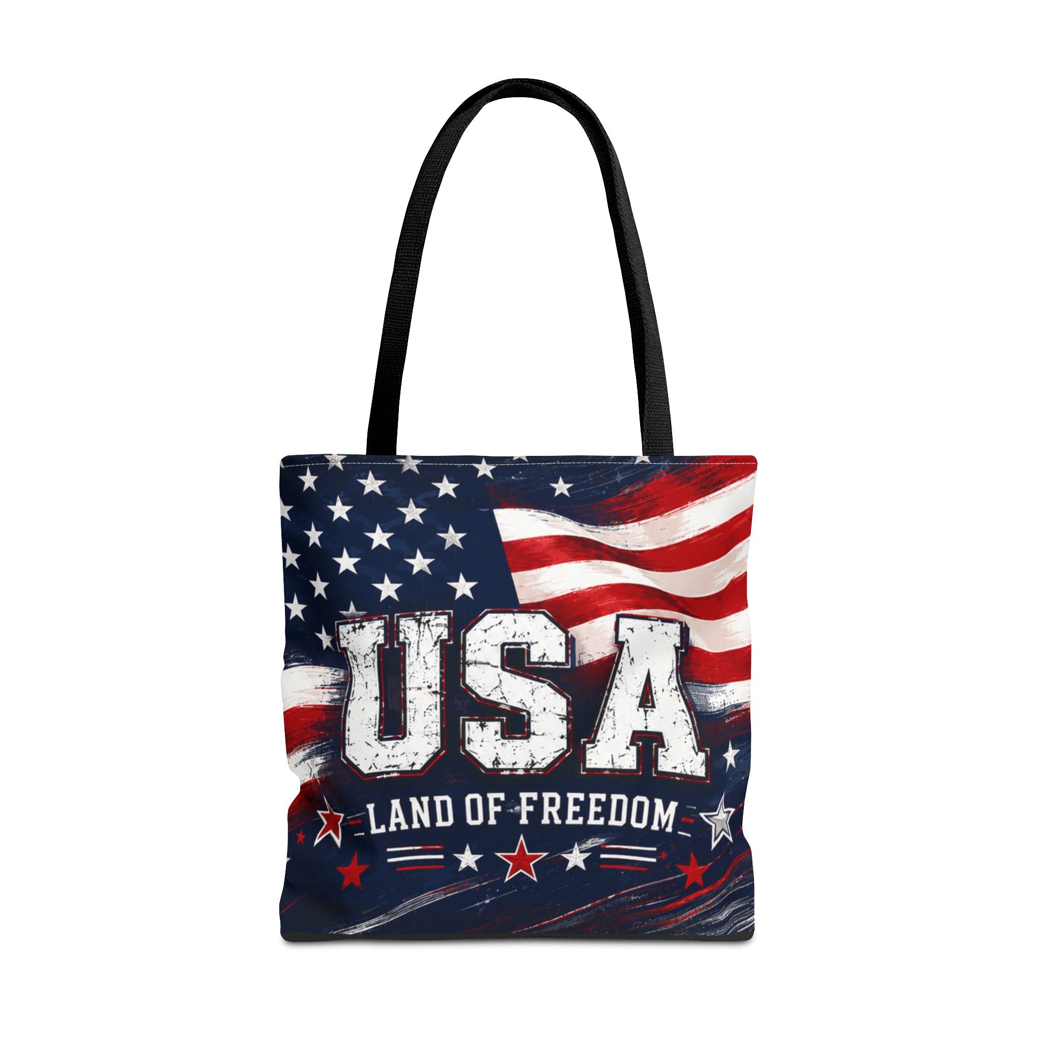 Land of the Free Canvas Tote Bag | Patriotic USA Tote | American Flag Gift