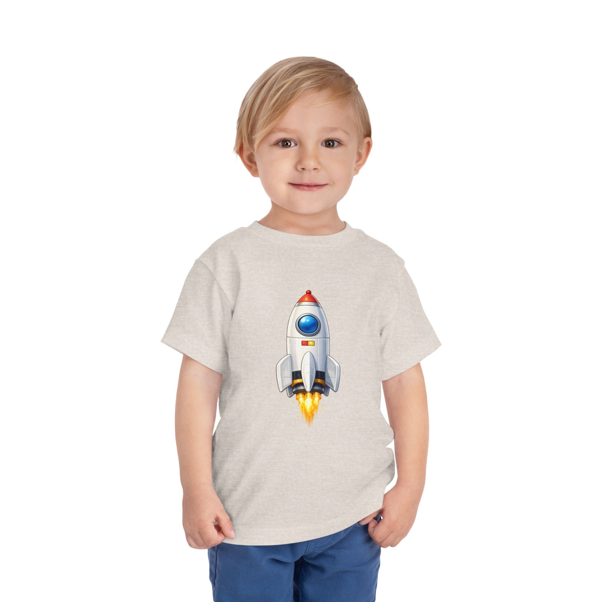 Toddler Rocket Tee — Cute Space Rocket Graphic Short Sleeve Shirt for Kids