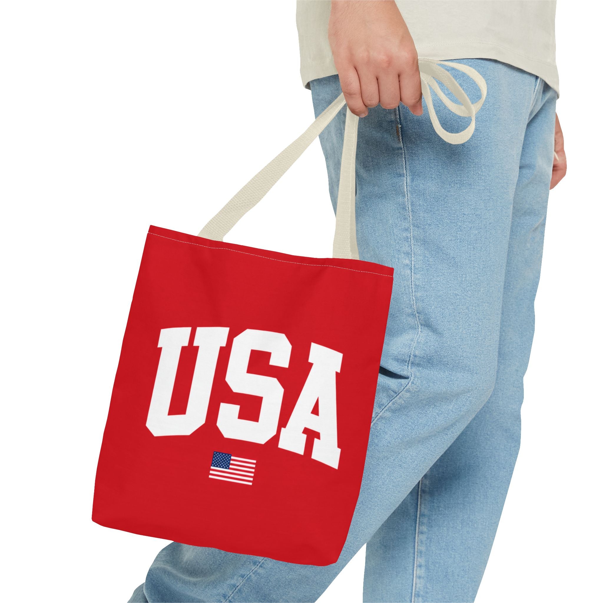 USA Flag Red Tote Bag — Patriotic American Flag