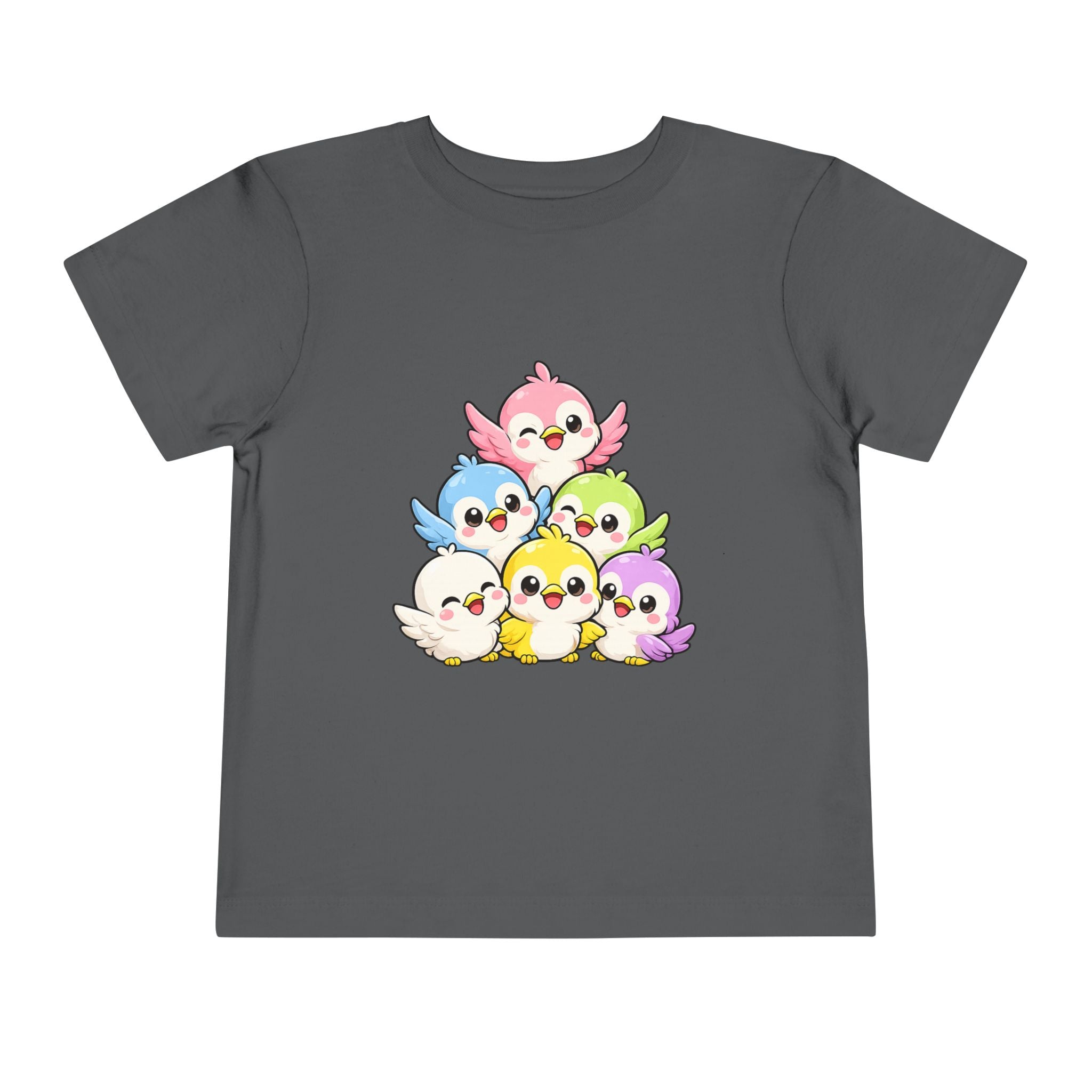 Toddler Tee — Cute Rainbow Baby Birds Graphic Shirt