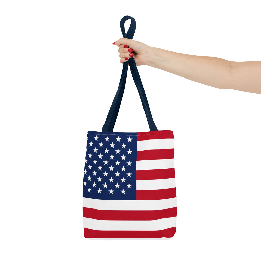 American Flag Tote Bag — Patriotic Stars & Stripes All-Over Print